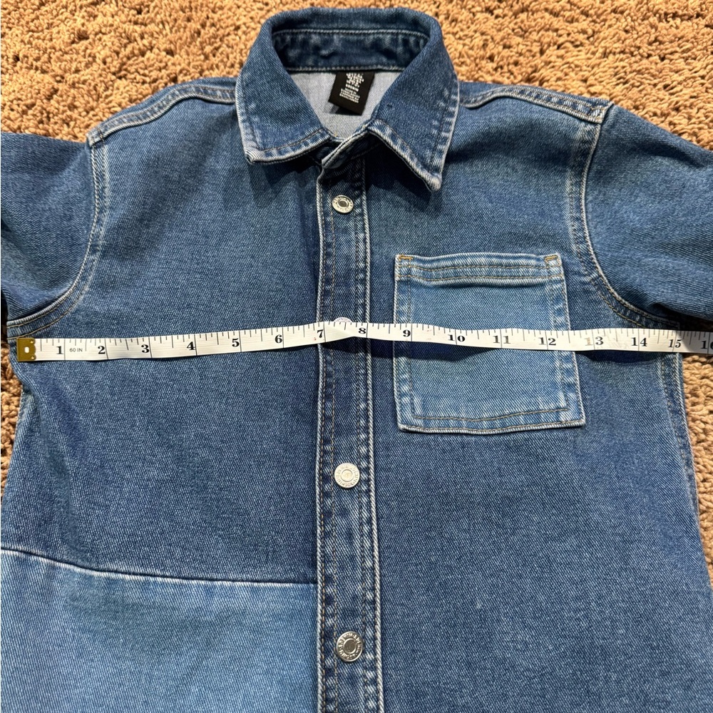 H&M Denim Button-Up Shirt with Pocket - Picture 2 of 6